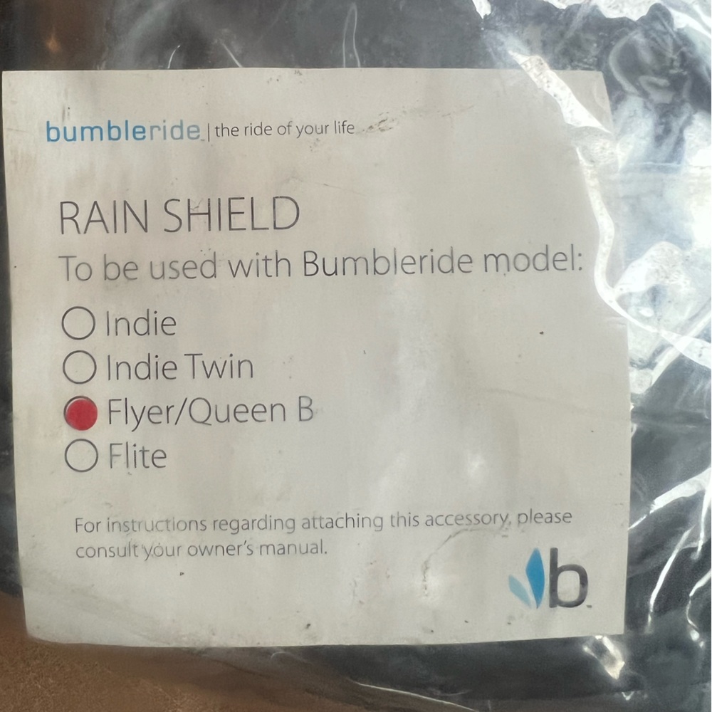 Bumble Ride Stroller Flyer Queen B Rain cover
